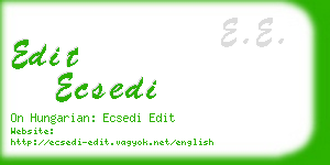 edit ecsedi business card